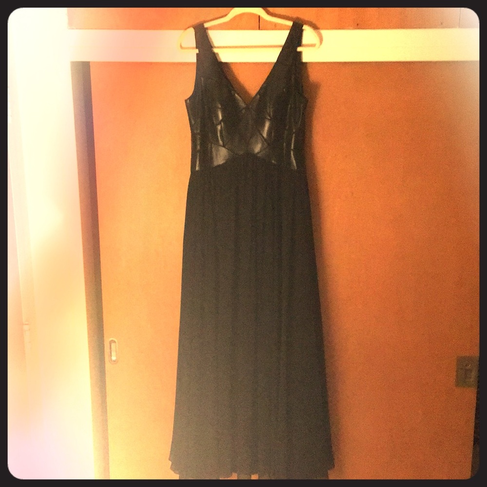 Aiden Mattox Leather Bodice Ball Gown